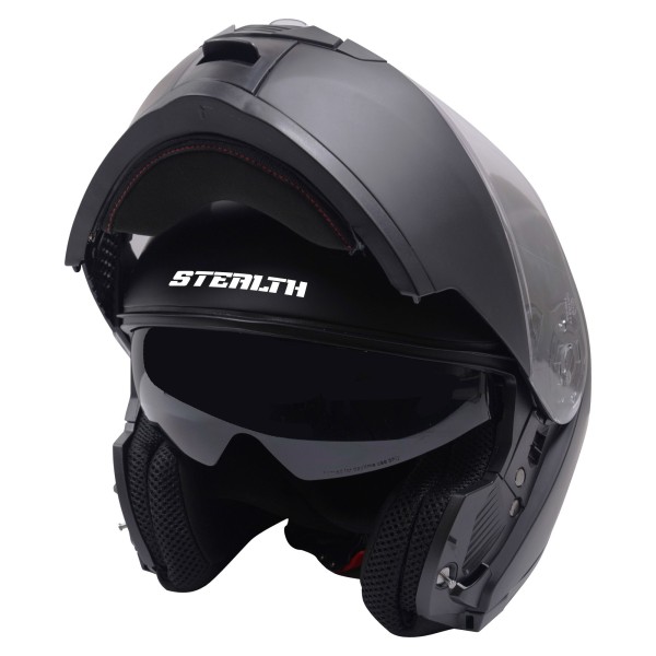 Bike It Stealth V159 Flip Road Helmet Plain Matt Black